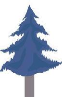 Isolated xmas tree in blue color. vector