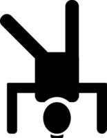 Man in headstand pose. Glyph icon or symbol. vector