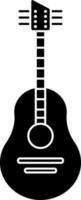 Flat style guitar icon in Black and White color. vector