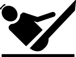 Flat style icon of boat position in Black and White color. vector