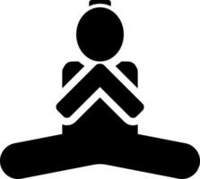 Glyph icon or symbol of lotus pose. vector