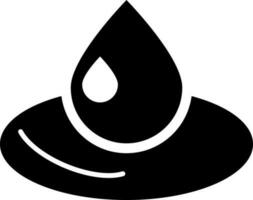 Flat icon or symbol of oil drop in Black and White color. vector