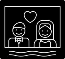 Wedding couple picture frame icon. vector