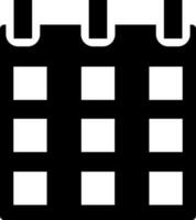 Calendar icon or symbol in Black and White color. vector