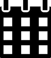 Calendar icon or symbol in Black and White color. vector