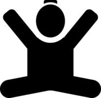 Meditation or yoga glyph sign or symbol. vector