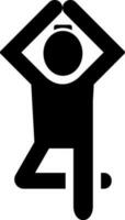 Glyph icon or symbol of tree pose. vector