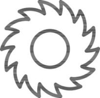 Saw Blade Line Art Icon in Flat Style. vector