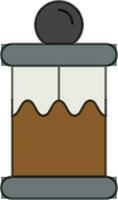 Coffee Jar Icon in Grey and Brown Color. vector