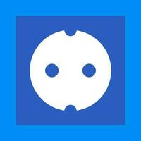 Isolated Socket Icon in Blue and White Color. vector