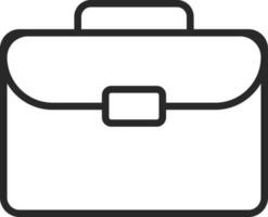 Black Outline Briefcase Icon on White Background. vector
