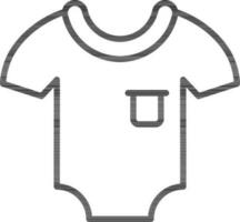 Flat Style Babysuit Icon in Black Outline. vector