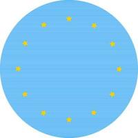 Vector Illustration of Circle European Flag.