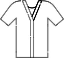 Bathrobe Icon In Thin Line Art. vector