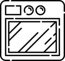 Oven Icon Or Symbol In Black Outline. vector