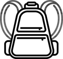 aislado mochila icono en negro línea Arte. vector