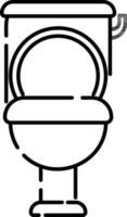 Toilet Seat Or Water Closet Icon In Black Line Art. vector