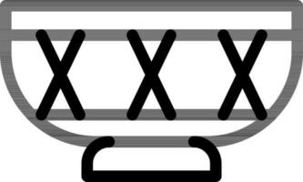 Black line art illustration of drum icon . vector