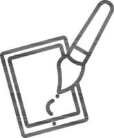 Isolated Ipad Paint Icon in Line Art. vector