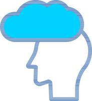 Isolated Cloud With Mind Icon in Line Art. vector