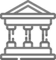 Illustration of Parthenon Icon in Black Line Art. vector