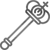 Black Line Art illustration of Scepter Icon. vector