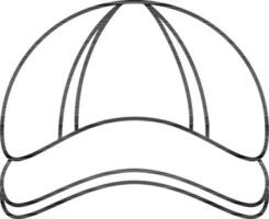 Flat Style Cap Icon in Thin Line Art. vector