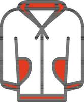 Illustration of Jacket Icon in Flat Style. vector