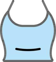 Female Undershirt Icon In Blue Color. vector