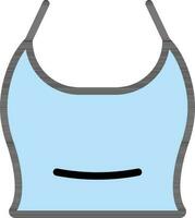 Female Undershirt Icon In Blue Color. vector