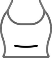 Female Undershirt Icon In Thin Line Art. vector