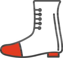 Illustration of Boot Icon in Flat Style. vector