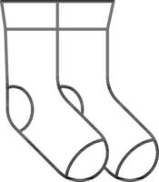 Flat Style Socks Icon in Line Art. vector