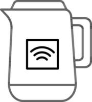 Line Art Illustration Of Smart Kettle Icon In Flat Style. vector