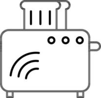 Line Art Illustration Of Smart Toaster Icon In Flat Style. vector