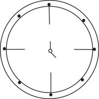 Isolated Clock Icon in Black Line Art. vector