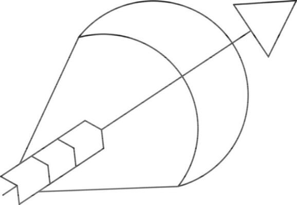 Black Outline Bow And Arrow Icon.