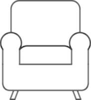 Illustration Of Sofa Icon In Black Line Art. vector