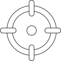Target Icon In Black Line Art. vector