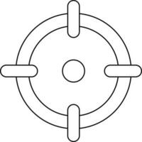 Target Icon In Black Line Art. vector