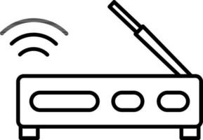 Wifi Router Icon In Black Line Art. vector