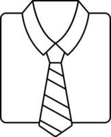 Shirt And Tie Icon Or Symbol In Stroke Style. vector