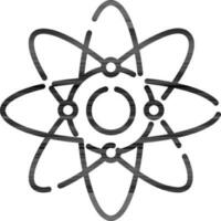 Atomic structure icon in line art. vector