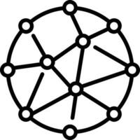 Nanotechnology icon in black line art. vector