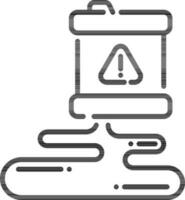 Warning board line art icon in flat style. vector