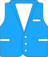 Waistcoat Icon Or Symbol In Blue And White Color. vector