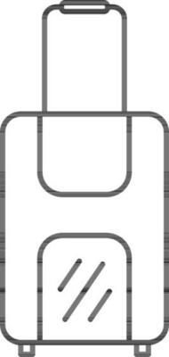 Flat Style Luggage Icon In Black Outline.
