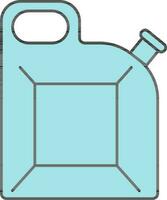 Turquoise Jerrycan Icon on White Background. vector