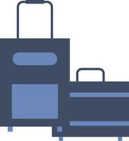 Luggage Or Suitcase Icon In Blue Color. vector