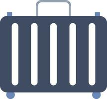 Blue And White Color Suitcase Icon In Flat Style. vector